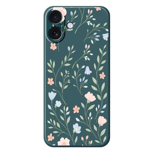 Mobilskal till iPhone 17 Rosa Blue Flowers Pattern TPU - Grön Grön