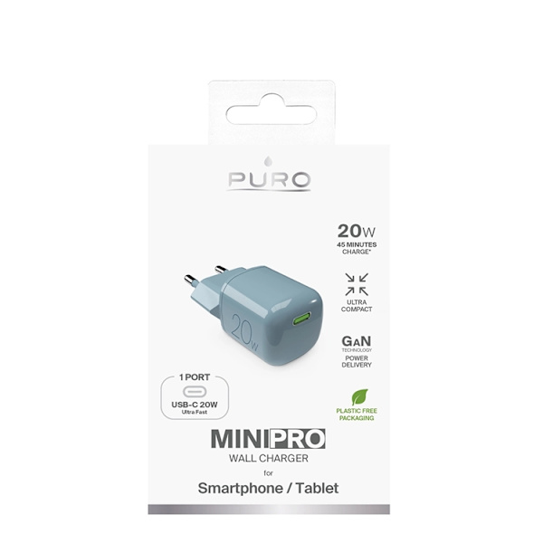 Puro Snabbladdare 20W GaN USB-C - Grön