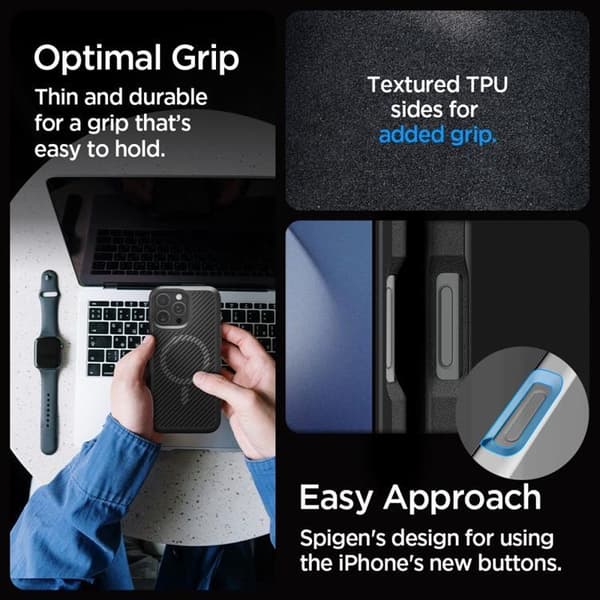 Spigen Mobilskal till iPhone 16 Pro Max Magsafe Core Armor - Matt Svart Svart
