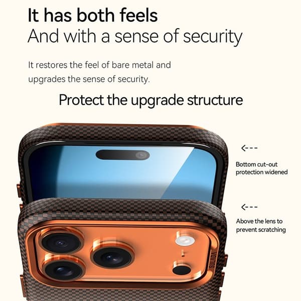 SULADA Mobilskal till iPhone 17 Pro Hård PC Anti-Scratch Sunset Orange