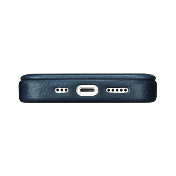 iCarer iPhone 14 Pro Max lompakkokotelo Magsafe nahka - sininen