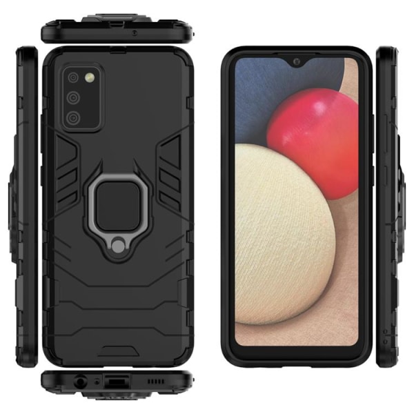 Galaxy A03s Cover Ring Armor - musta