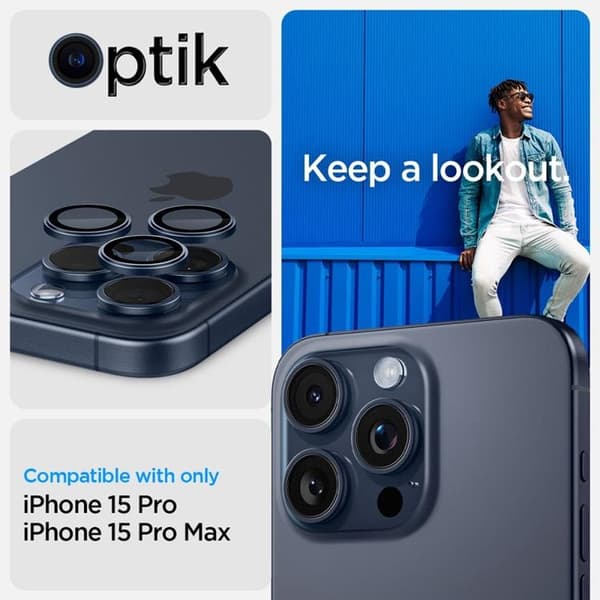 Spigen Linsskydd iPhone 14 Pro/15 Pro/16 Pro/14 Pro Max/15 Pro Max/16 Pro Max Svart