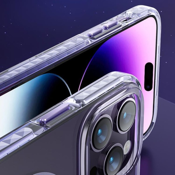 Kingxbar iPhone 14 etui Magsafe PQY Ice Crystal - Lilla