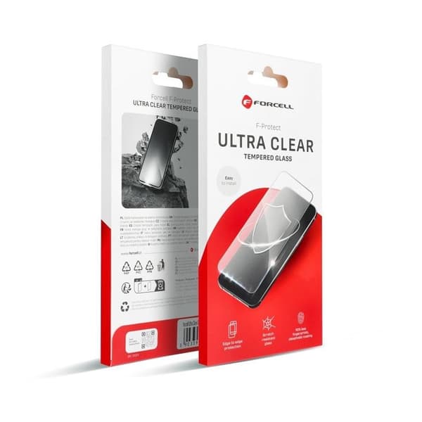 Forcell iPhone 15 Pro Härdat Glas Skärmskydd Ultra Clear - Svart Transparent