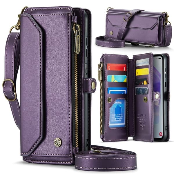 CASEME Plånboksfodral Konstläder för Samsung Galaxy A55 5G - Lila