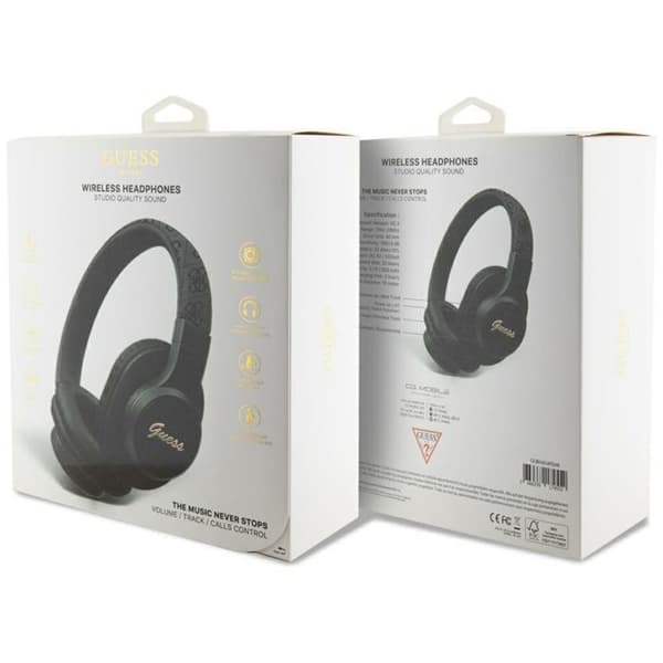 Guess On-Ear Hörlurar Bluetooth 4G Triangle Logo - Svart Svart
