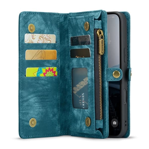 CASEME 008 iPhone 16 Plus Plånboksfodral Konstläder med Blå