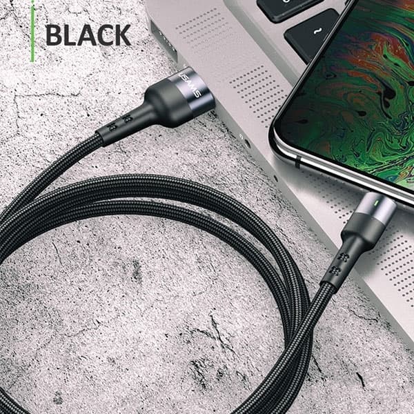 USAMS Flätad kabel U26 USB-C 1m 3A Snabbladdning (US-SJ313) - Svart