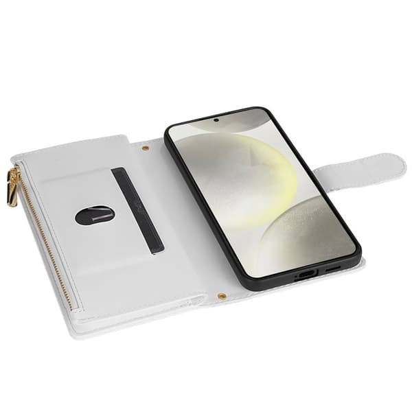 Samsung Galaxy S26 Ultra Plånboksfodral Konstläder Rhombus - Vit