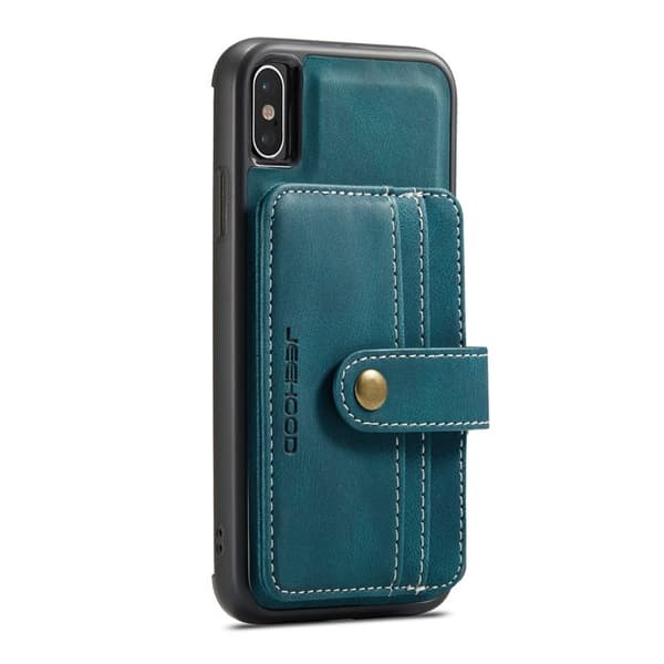 JEEHOOD Mobilskal till iPhone XS Max Shockproof Wallet Blå