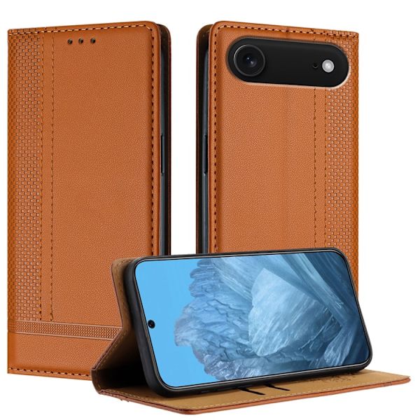 iPhone Air Plånboksfodral Kickstand Grid Pattern - Brun Brun