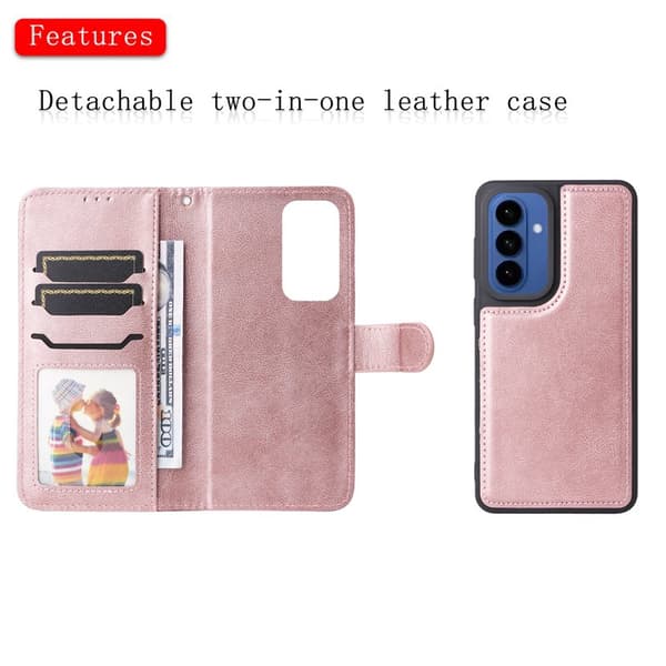 Plånboksfodral för Samsung Galaxy S26 Plus Magnetiskt Konstläder - Roséguld