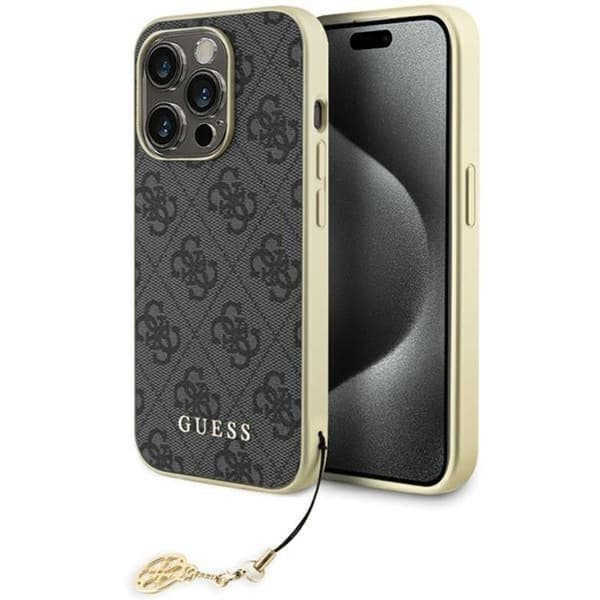 Guess iPhone 15 Pro Mobilskal 4G Charms Collection - Grå Grå