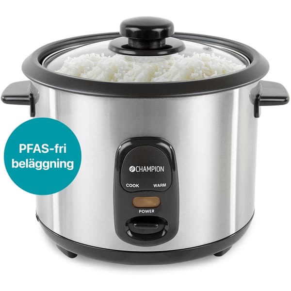 Champion Riskokare Ceramic 1.5L 500W RK500 Rostfri Silver