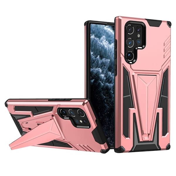 V-Shaped Kickstand Skal Galaxy S22 Plus - Rosa Guld Gul