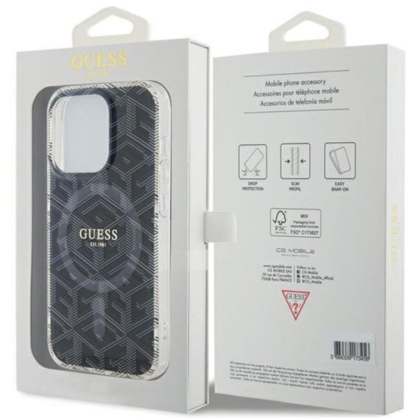 Guess iPhone 15 Pro Max Mobilskal Magsafe IML GCube - Svart Svart