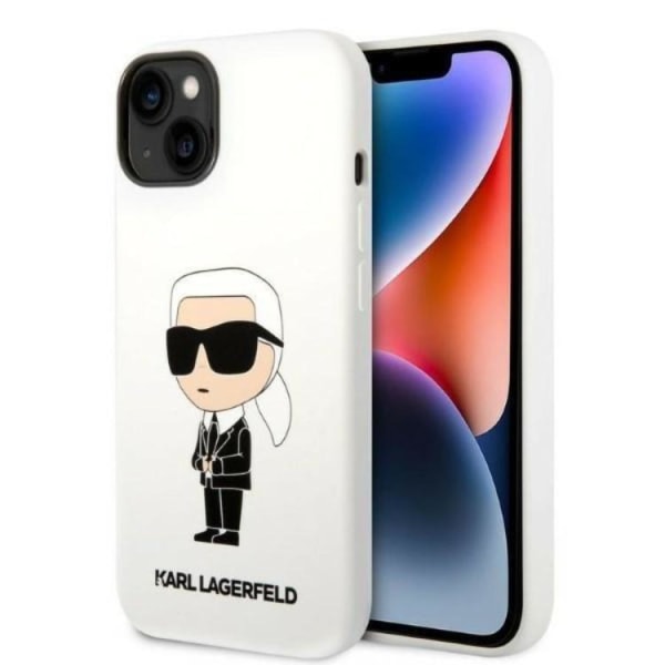 Karl Lagerfeld iPhone 14 Cover Silikone Ikonik - Hvid