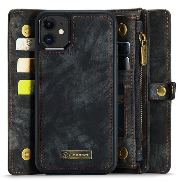 CASEME 008 Plånboksfodral Konstläder Magnetisk iPhone 12 mini - Svart