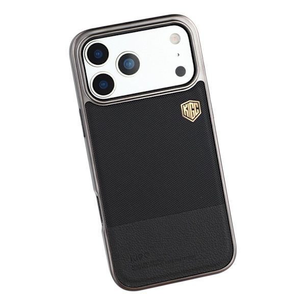 KIGC Mobilskal till iPhone 17 Pro Electroplating PC + TPU + PU Svart