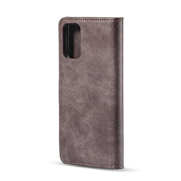 DG.MING Detachable 2-in-1 Plånboksfodral Äkta Läder för Samsung Galaxy S20 - Grå