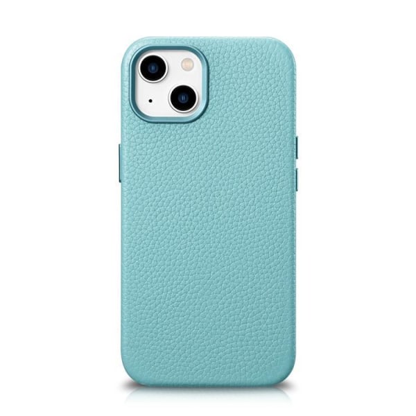 iCarer iPhone 14 Case Magsafe aito nahka Litchi Premium - vihreä