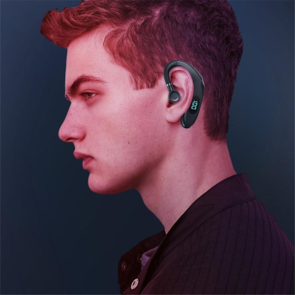 Single In-Ear Hörlur Bluetooth med Digital LED-Display Earhook Q20 - Grön Grön