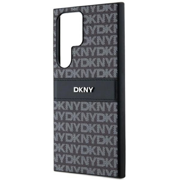 DKNY Galaxy S24 Ultra Mobilskal Läder Mono Stripe & Metal Logo Svart