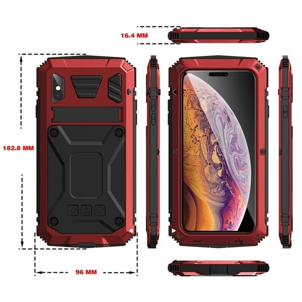 R-JUST Mobilskal till iPhone XS Max Hybrid Röd Drop-proof Waterproof