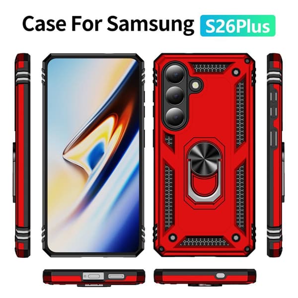 Mobilskal för Samsung Galaxy S26 Plus PC + TPU med Kickstand - Röd
