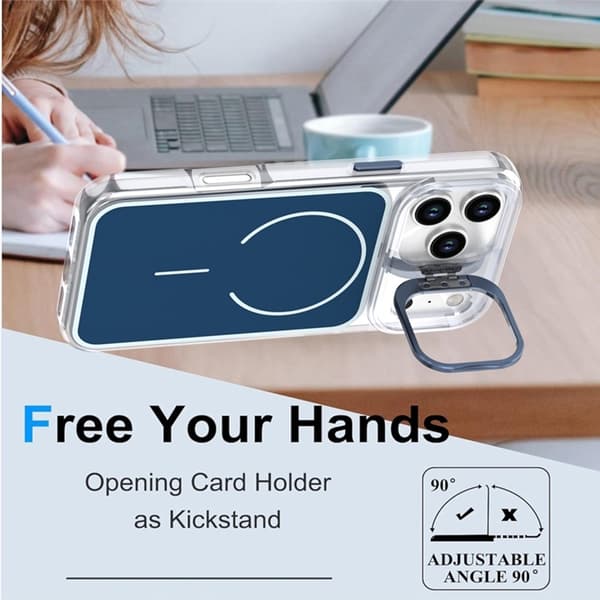 Mobilskal till iPhone 17 Pro Max MagSafe Lens Kickstand TPU + PC - Blå Blå