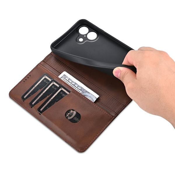 AZNS iPhone 17 Plånboksfodral Konstläder - Brun