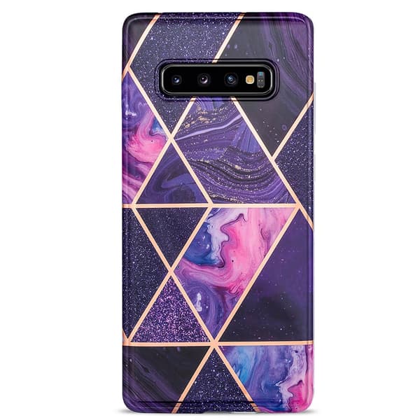 BOOM - Grid skal Galaxy S10 Plus - Lila Marmor Mönster