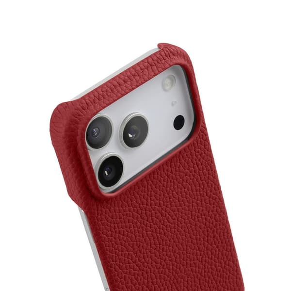 MELKCO Mobilskal till iPhone 17 Pro Max Äkta Läder PC Röd