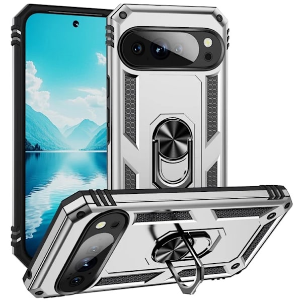 Mobilskal till Google Pixel 10/10 Pro Kickstativ - Silver Silver