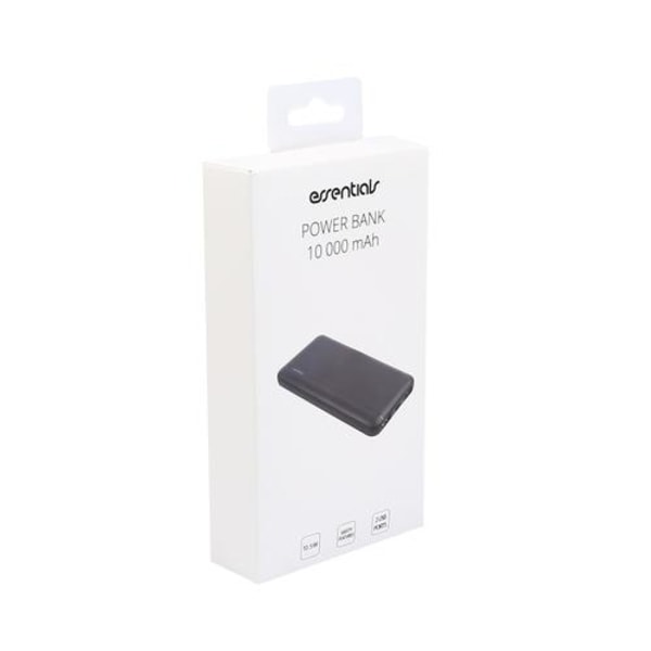 Essentials Powerbank 10000 mAh, 2x USB-A Output, Svart Svart