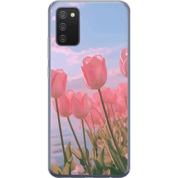 Mobilskal till Samsung Galaxy A02s med Rosa Tulpaner