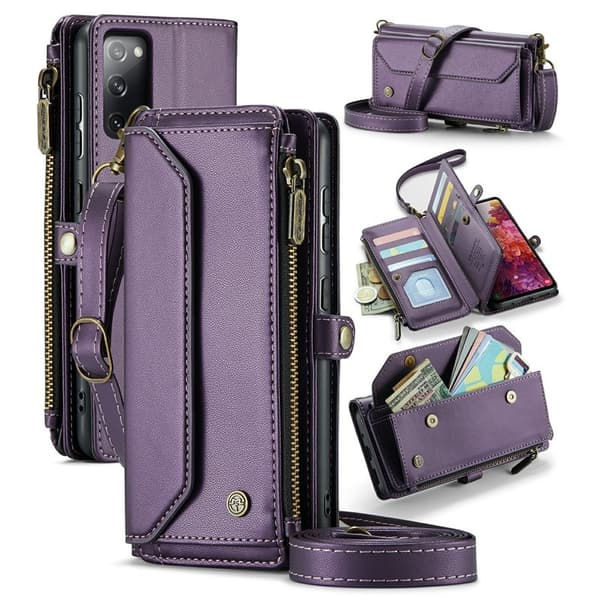 CASEME Plånboksfodral Konstläder för Samsung Galaxy S20 FE - Lila