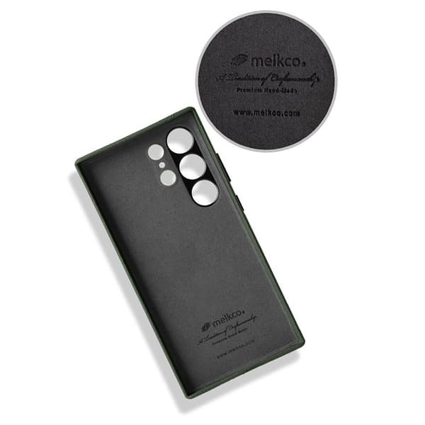 MELKCO Mobilskal till Samsung Galaxy S24 Ultra Äkta Läder + PC - Grå