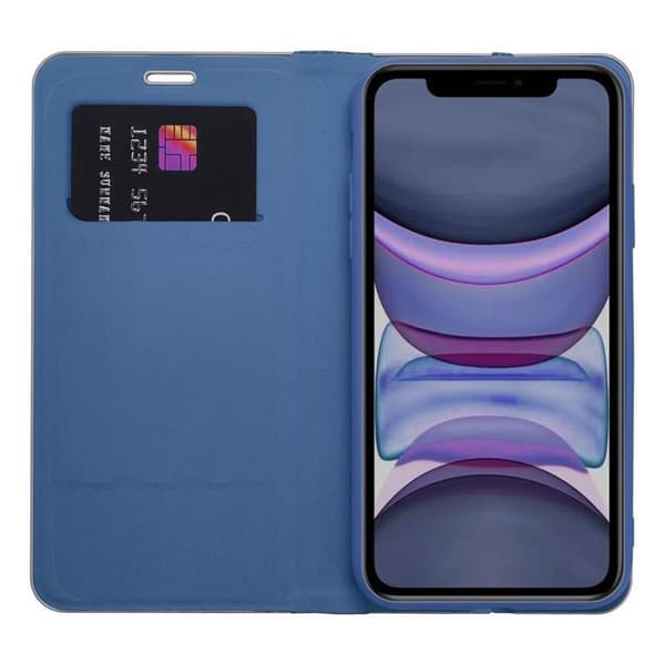 iPhone 16 Plånboksfodral Luna Carbon - Blå Blå
