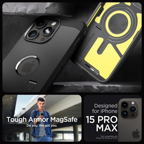 Spigen iPhone 15 Pro Max Mobilskal Magsafe Tough Armor - Svart