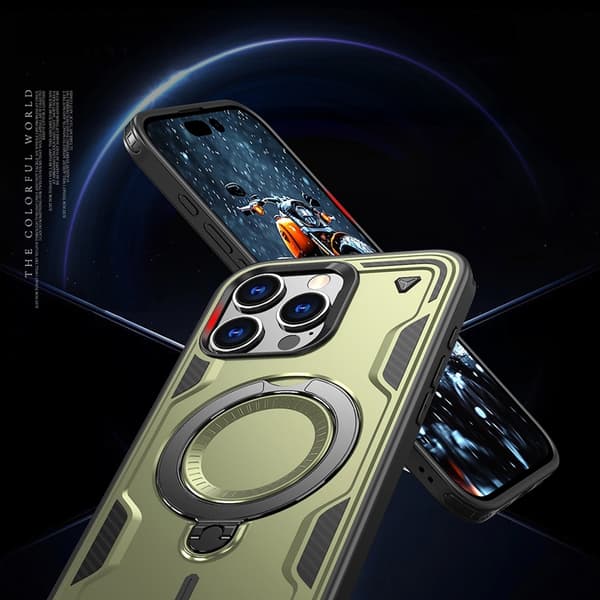 Telefontaske til iPhone 16 Pro MagSafe Hybrid Armor Trendy - Grøn Grön