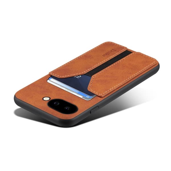DENIOR Google Pixel 9a Fodral Elastisk Kortficka KonstLäder Brun