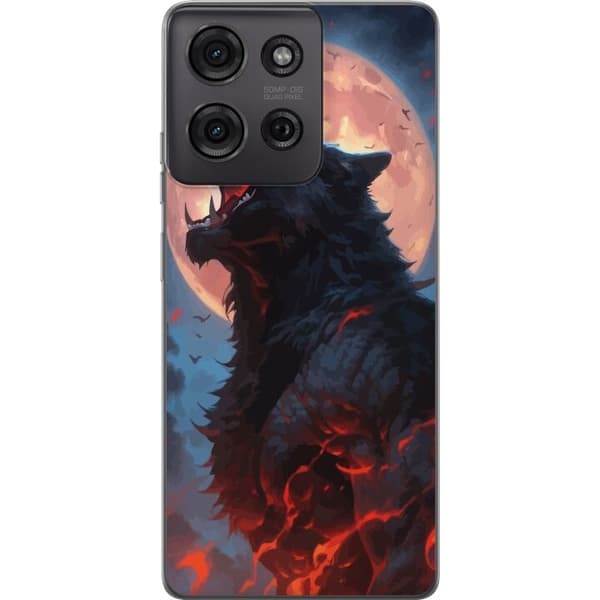 Telefontaske til Motorola Moto G75 med Howling Wolf