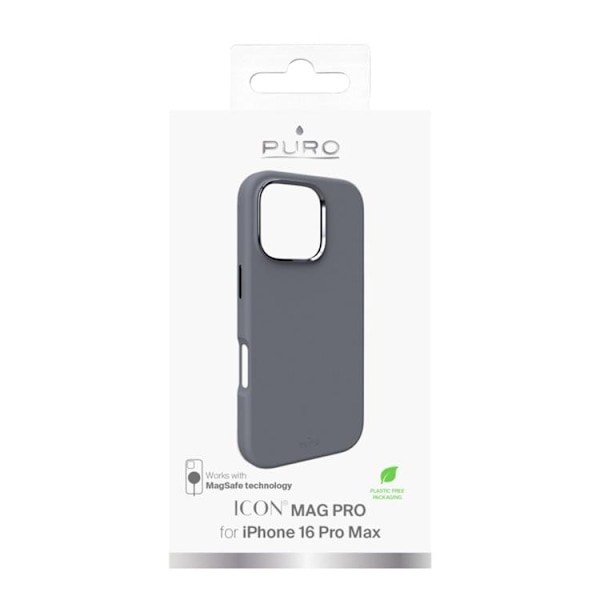 Puro Mobilskal till iPhone 16 Pro Max Magsafe Icon Pro Silikon - Mörkgrå Grå