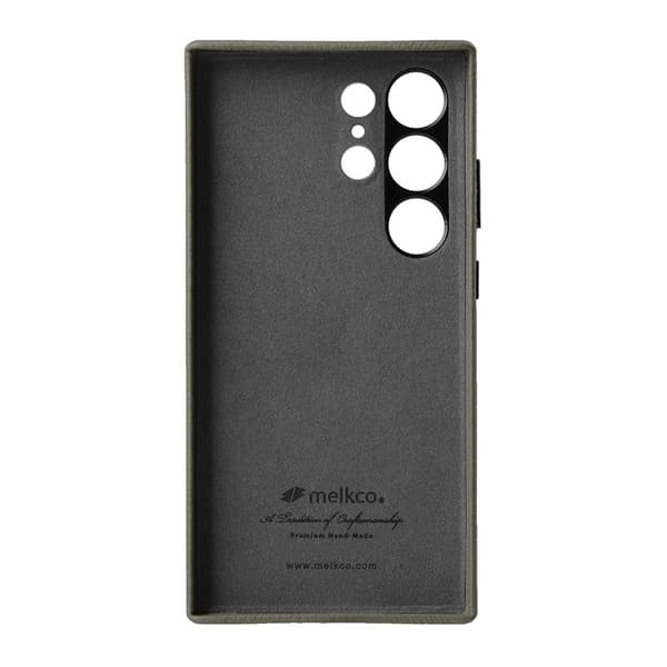 MELKCO Mobilskal till Samsung Galaxy S24 Ultra Äkta Läder + PC - Grå