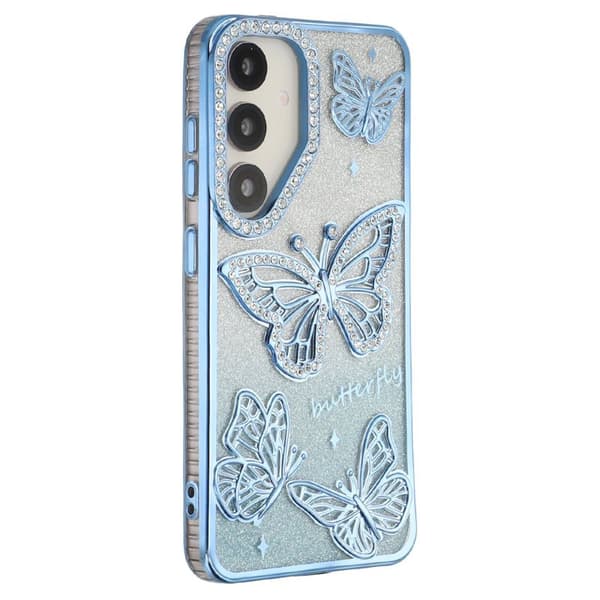 Mobilskal för Samsung Galaxy S26 Plus 3D Fjäril TPU - Blå