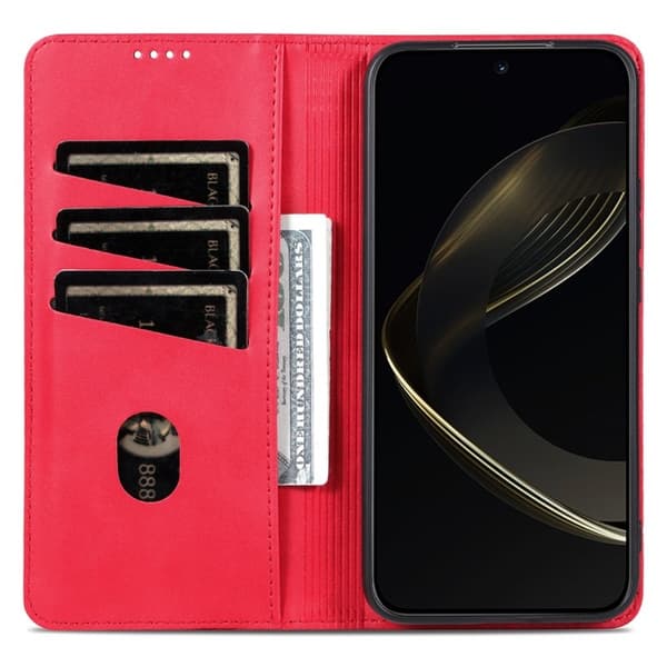 AZNS Xiaomi 17 Pro Max Plånboksfodral Konstläder - Röd
