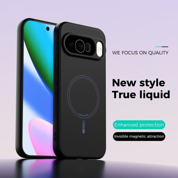 ABEEL Mobilskal till Google Pixel 10 Pro MagSafe Liquid Silicone - Svart