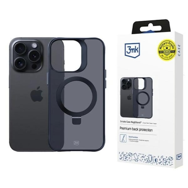 3MK Telefontaske til iPhone 16 Pro MagSafe Røgstativ - Sort Black